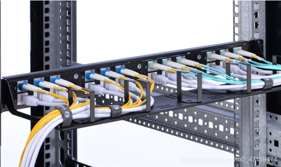 Close-up view of installed cable management rack Close-up view of installed cable management rack