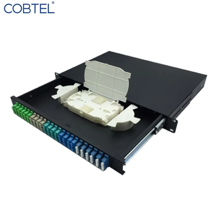 12 24 48 96 Core Optic Fiber ODF 144 Ports SC LC FC ST Rack Mount Splicing Fiber Optical Patch Panel