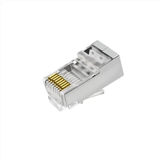 Cat7 passa através do plugue Rj45 blindado