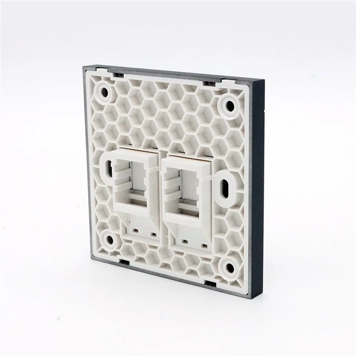 2 Port RJ45 Network Faceplate Keystone Plate