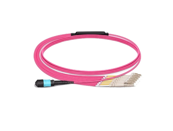 MPO para cabo óptico pré-terminado multimodo OM3/OM4 de fibra LC 8-