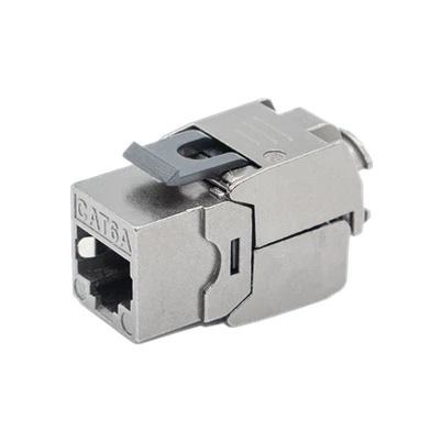 Jack sem ferramentas CAT6A STP Rj45 Jack Keystone blindado de 180 graus