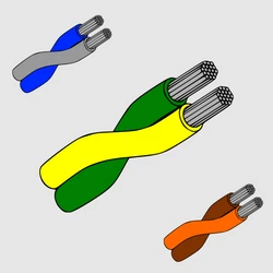an illustration diagram of a twisted pair Ethernet cable. an illustration diagram of a twisted pair Ethernet cable.