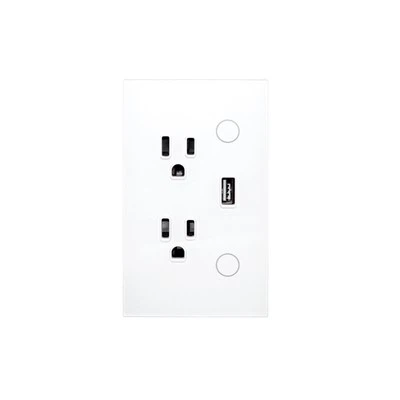Us Standard Smart Wi -Fi\/Zigbee Wall Socket com porta USB - Controle de voz Compatível com Alexa e Google Home