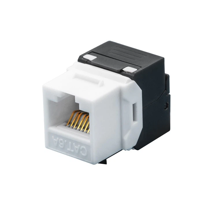 Short Body Toolless CAT6A UTP RJ45 Jack 180° Keystone Module